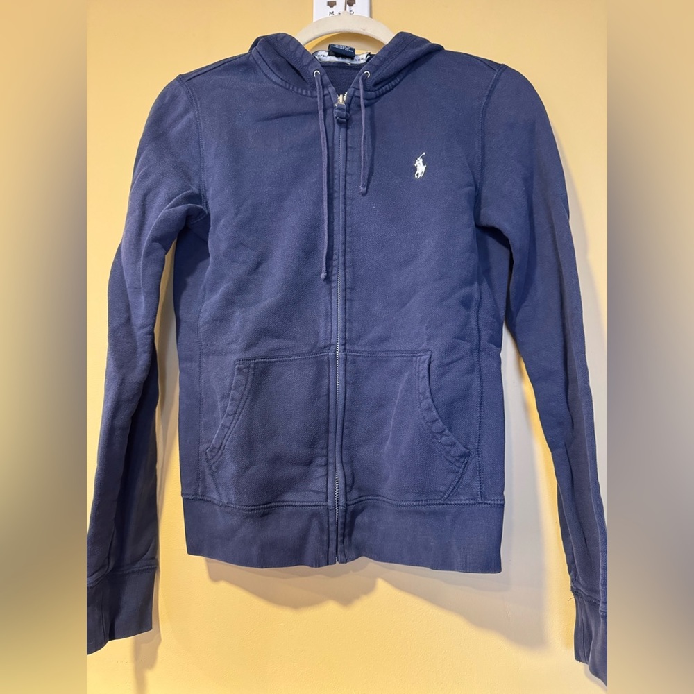 Polo Ralph Lauren navy zip Sweatshirt. Size small.